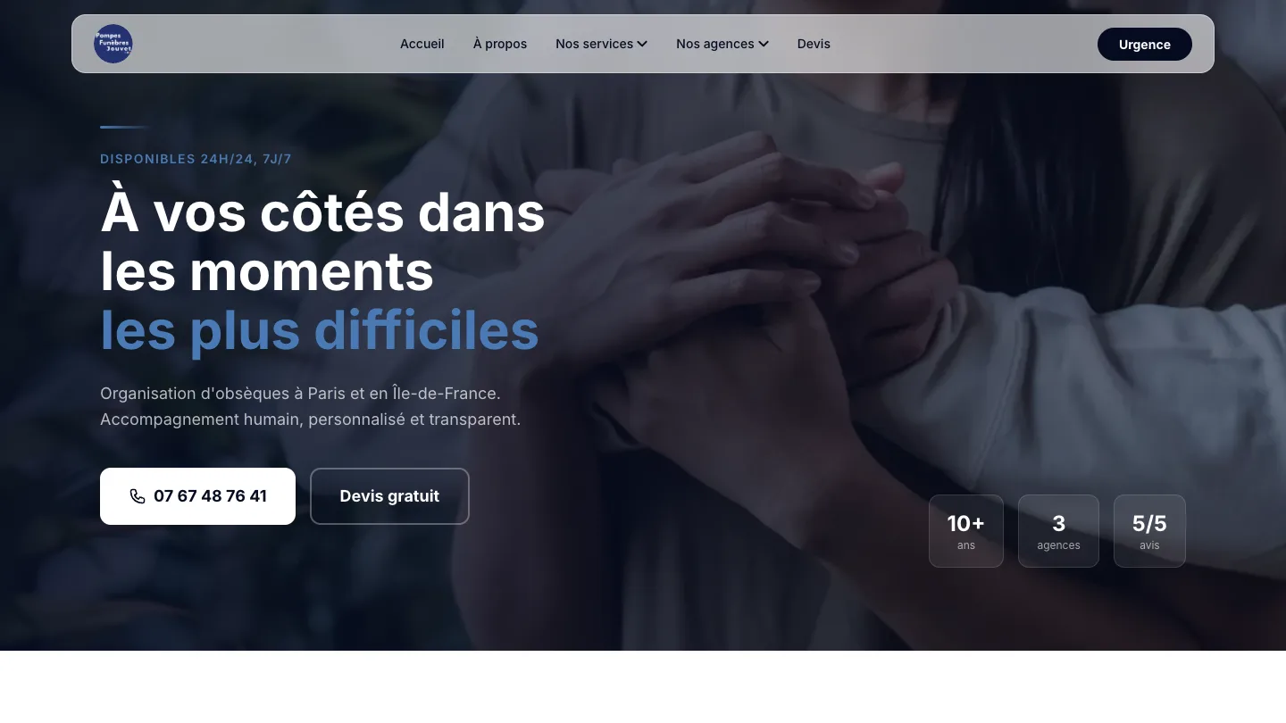 Page d'accueil du site PF Jouvet